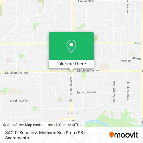 SACRT Sunrise & Madison Bus Stop (SB) map