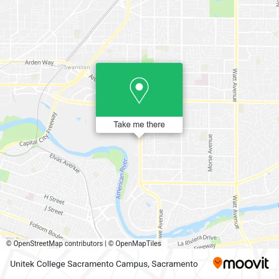 Mapa de Unitek College Sacramento Campus