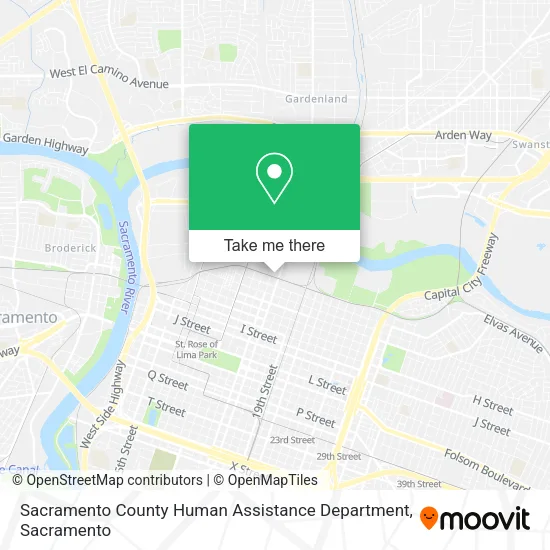 Mapa de Sacramento County Human Assistance Department