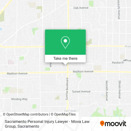 Sacramento Personal Injury Lawyer - Mova Law Group map