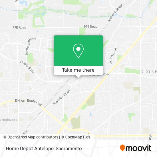 Mapa de Home Depot Antelope