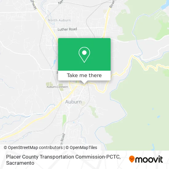 Mapa de Placer County Transportation Commission-PCTC
