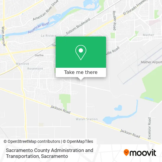 Sacramento County Administration and Transportation map