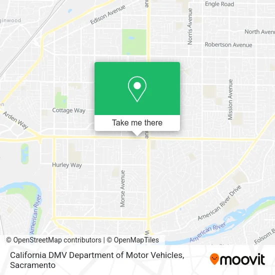 California DMV Department of Motor Vehicles map