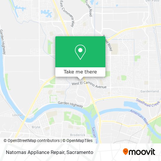 Mapa de Natomas Appliance Repair