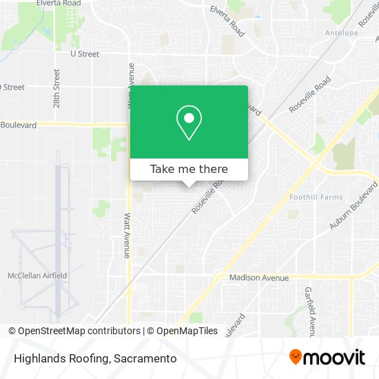 Highlands Roofing map