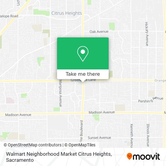 Walmart Neighborhood Market Citrus Heights map