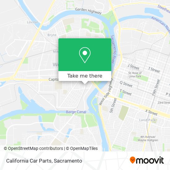 California Car Parts map