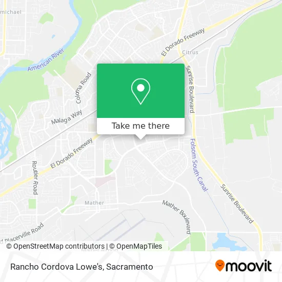 Rancho Cordova Lowe's map