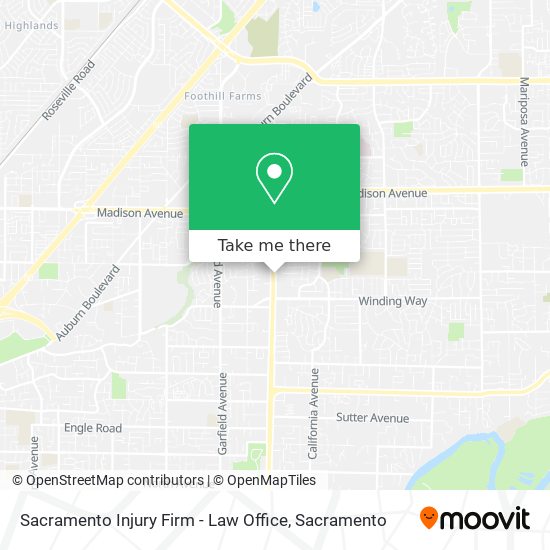 Mapa de Sacramento Injury Firm - Law Office