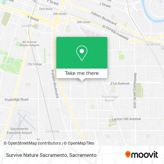 Survive Nature Sacramento map