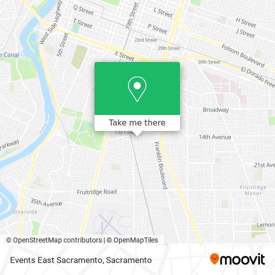 Events East Sacramento map