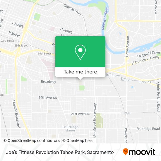 Mapa de Joe's Fitness Revolution Tahoe Park