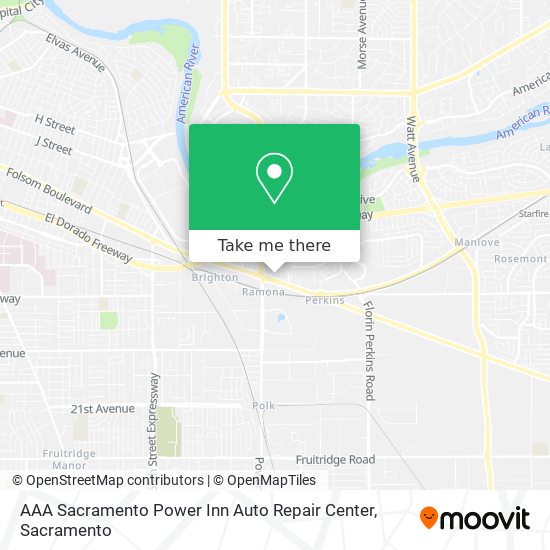 AAA Sacramento Power Inn Auto Repair Center map