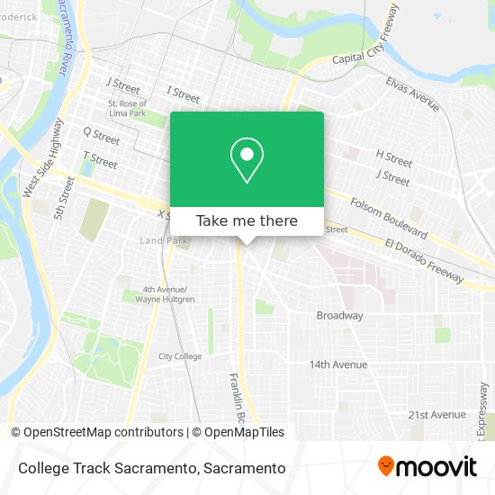 Mapa de College Track Sacramento