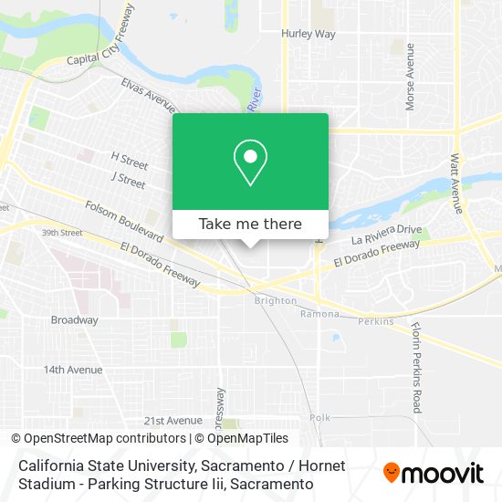 Mapa de California State University, Sacramento / Hornet Stadium - Parking Structure Iii