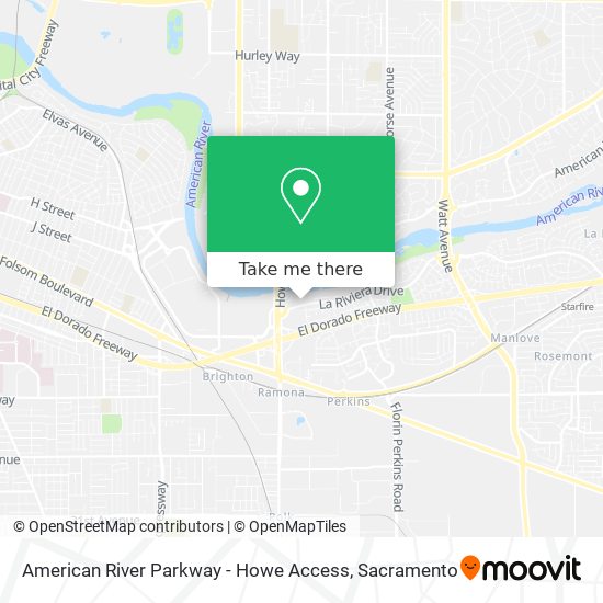 Mapa de American River Parkway - Howe Access