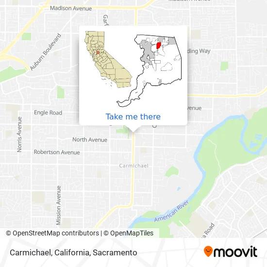Mapa de Carmichael, California