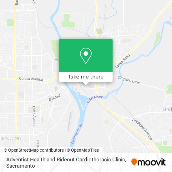 Adventist Health and Rideout Cardiothoracic Clinic map