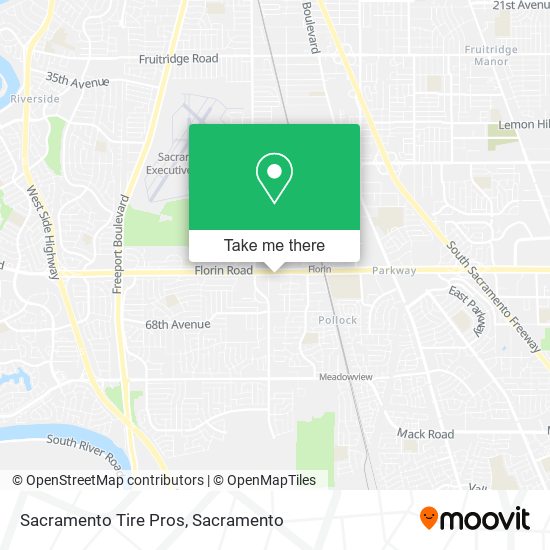 Mapa de Sacramento Tire Pros