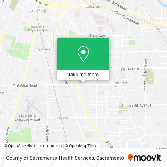 County of Sacramento Health Services map