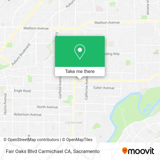 Fair Oaks Blvd Carmichael CA map