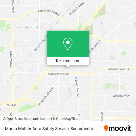 Marco Muffler Auto Safety Service map