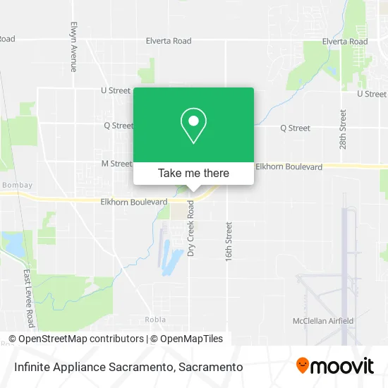 Infinite Appliance Sacramento map