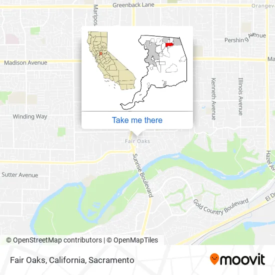 Mapa de Fair Oaks, California