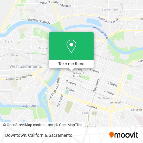 Downtown, California map