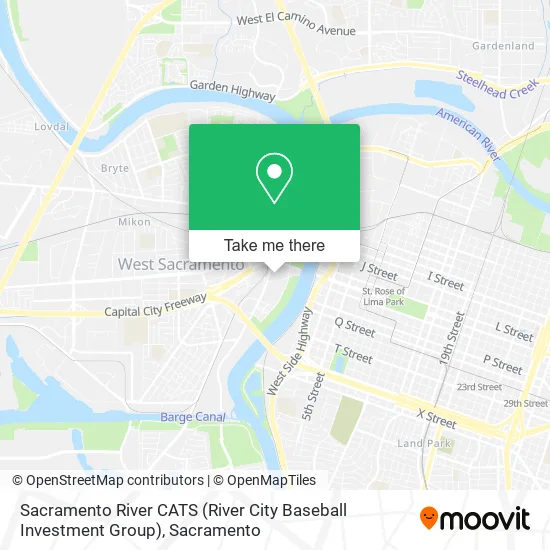 Mapa de Sacramento River CATS (River City Baseball Investment Group)