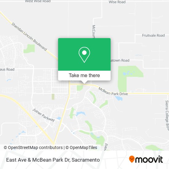 East Ave & McBean Park Dr map