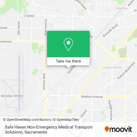 Mapa de Safe Haven Non-Emergency Medical Transport Solutions