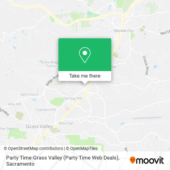 Mapa de Party Time-Grass Valley (Party Time Web Deals)