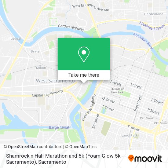 Shamrock'n Half Marathon and 5k (Foam Glow 5k - Sacramento) map