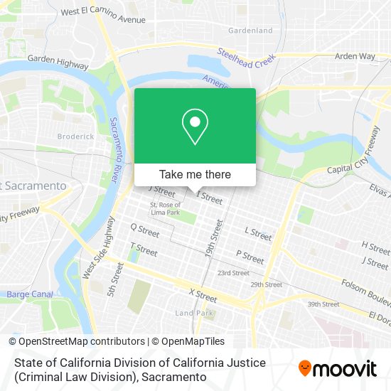 State of California Division of California Justice (Criminal Law Division) map