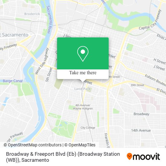 Mapa de Broadway & Freeport Blvd (Eb) (Broadway Station (WB))