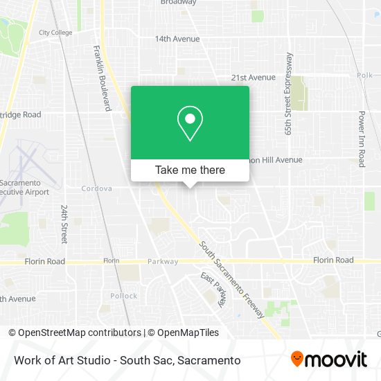 Work of Art Studio - South Sac map