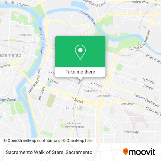 Mapa de Sacramento Walk of Stars