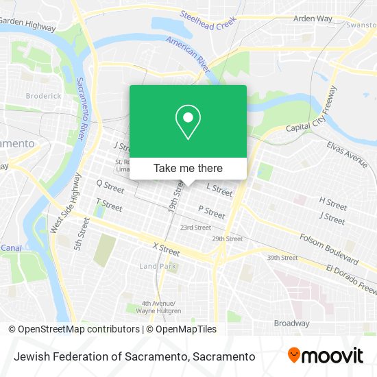 Jewish Federation of Sacramento map