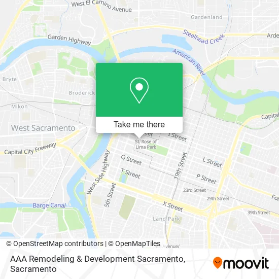 AAA Remodeling & Development Sacramento map