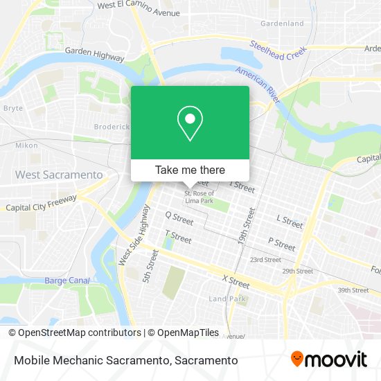 Mobile Mechanic Sacramento map