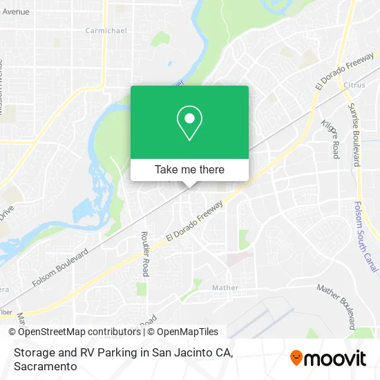 Storage and RV Parking in San Jacinto CA map