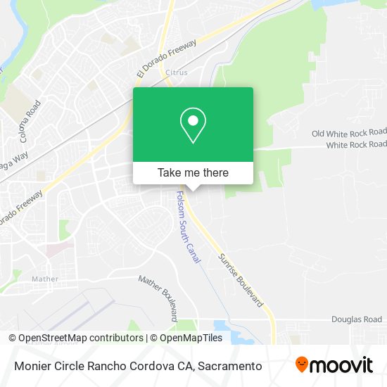 Monier Circle Rancho Cordova CA map