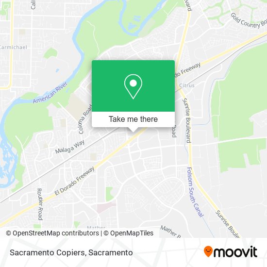 Sacramento Copiers map