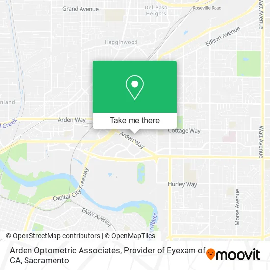 Arden Optometric Associates, Provider of Eyexam of CA map
