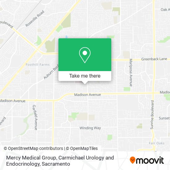 Mercy Medical Group, Carmichael Urology and Endocrinology map