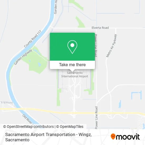 Sacramento Airport Transportation - Wingz map