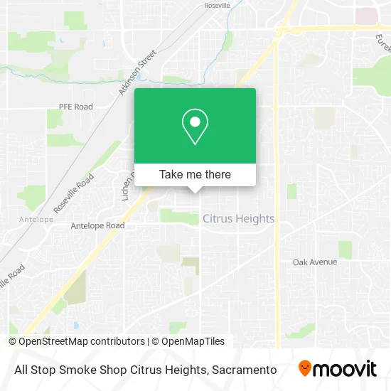 All Stop Smoke Shop Citrus Heights map