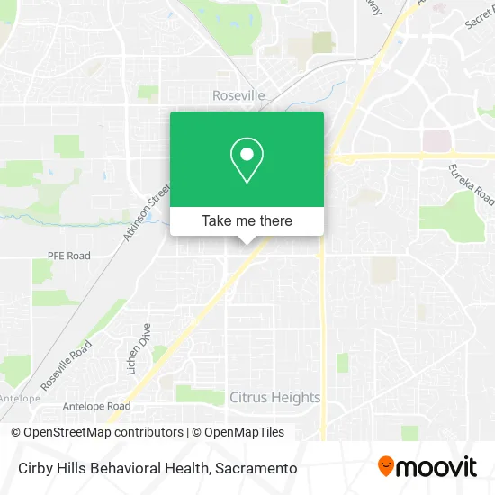 Cirby Hills Behavioral Health map